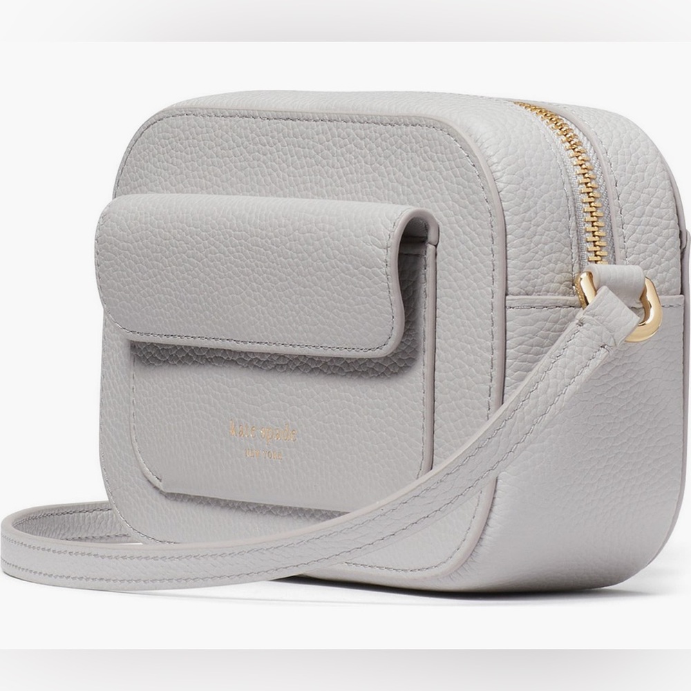 ‼️SOLD‼️Kate Spade Ava Pebbled Leather Light Gray Crossbody Bag Brand New - Picture 3 of 13